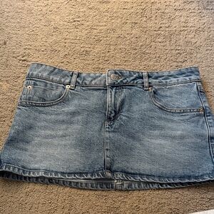 Light blue denim skirt